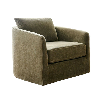 Luxurious Velvet Swivel Armchair: Comfortable Upholstered Modern Living Room Accent