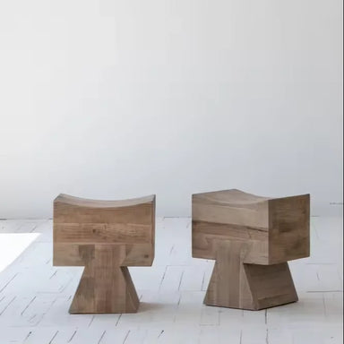 Classic White Pine Solid Wood Stool: Versatile Side Table & Ottoman
