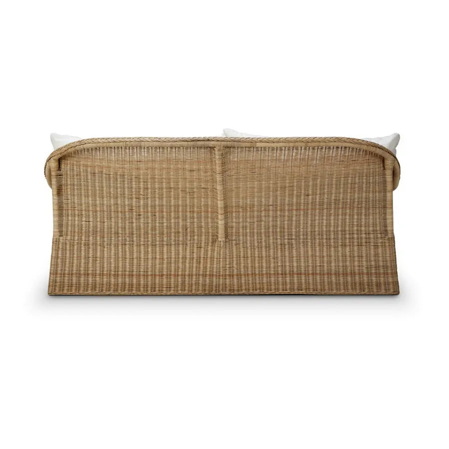 Coastal Rattan Outdoor Sofa Set with Cushions, Modern Wicker Garden Couch