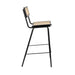 Modern Black Metal Rattan Bar Stool for Restaurant Cafe Club Home Bar Seating