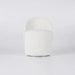 Chic Nordic Boucle Swivel Vanity Stool, White Low-Back Accent Chair