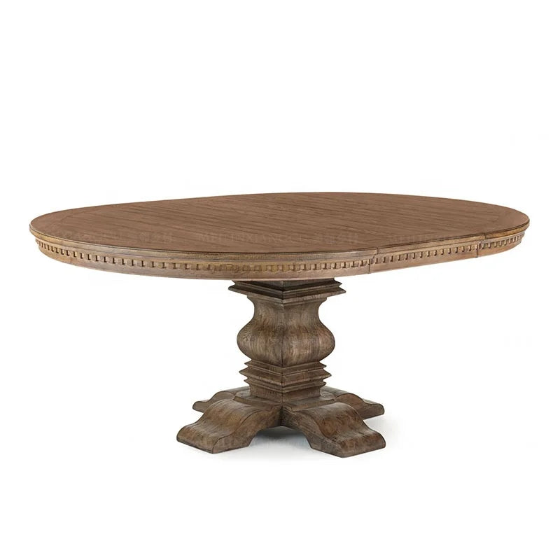 Rustic American Solid Wood Farmhouse Elegant Dining Table — Woven Space
