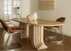 Elegant Tostone Beige Round Travertine Dining Table for Modern Kitchens & Homes