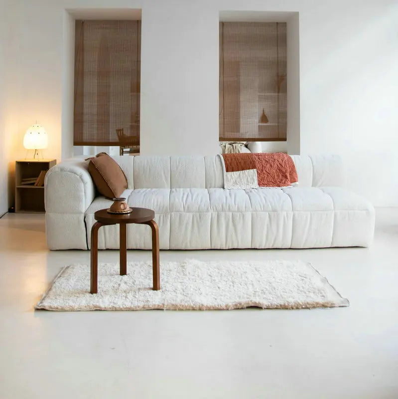 Modern Velvet Tufted Sectional Modular Feather Down I-Shape Sofa Set