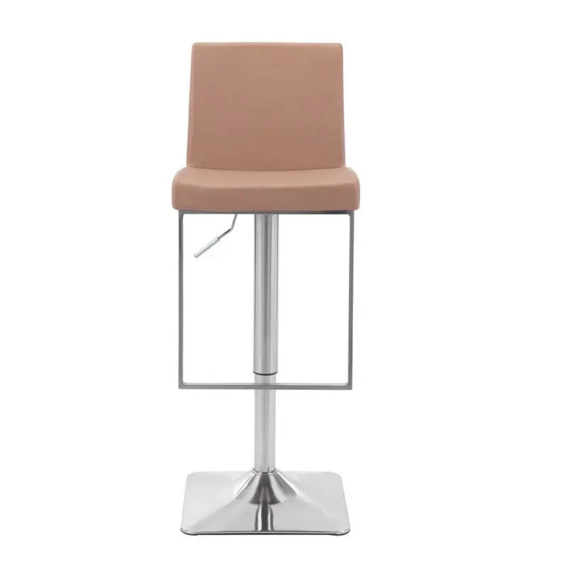 Elegant Stainless Steel Leather Adjustable Swivel Counter Height Kitchen Bar Stool