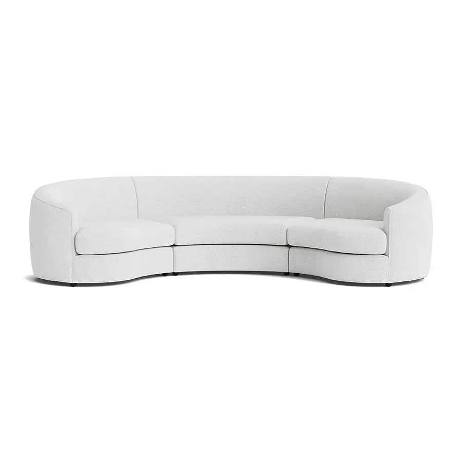 Modern Vintage L-Shape Sectional Sofa, Curved Floor Couch Set, Home Furniture