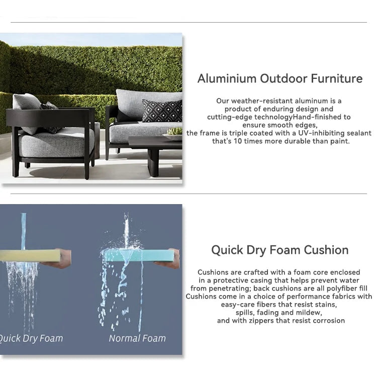 All Weather Wicker Sectional Sofa for High-End Commercial Patio Fitouts