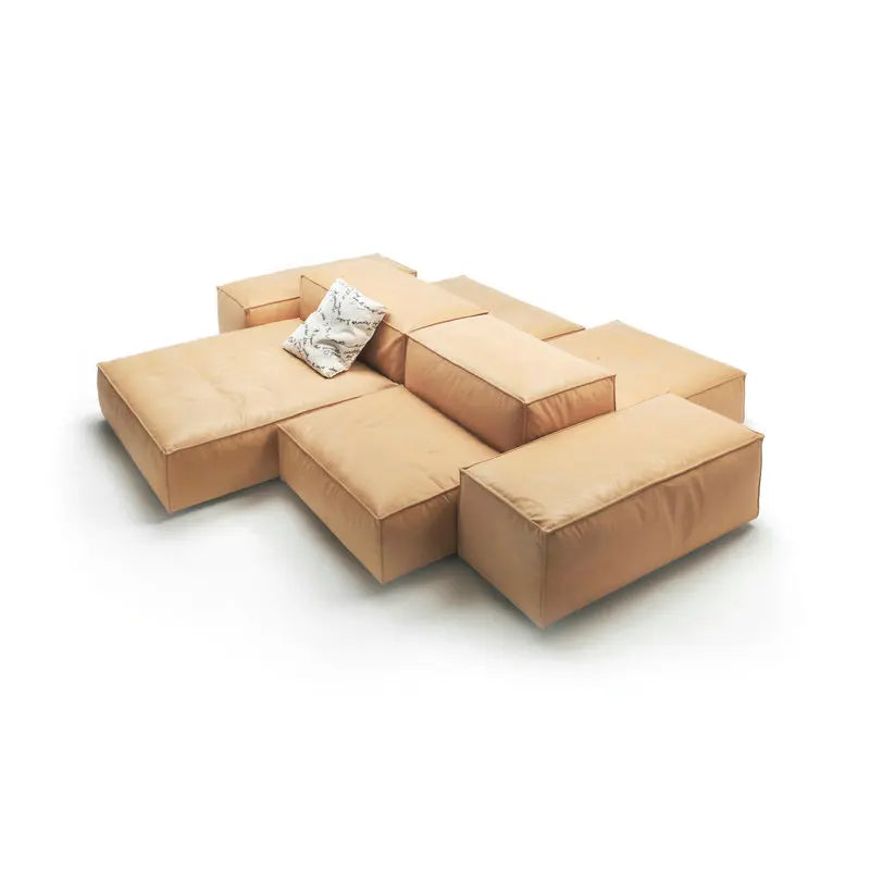 Modern Italian Luxury Leather Sectional Sleeper Sofa Bed for Living Room