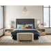 Elegant White Boucle Storage Bench Wooden Upholstered Living Room Foot Stool