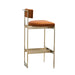 Luxury Modern Hand-Made Brass Gold Bar Stools, High Leather Kitchen & Commercial Furniture