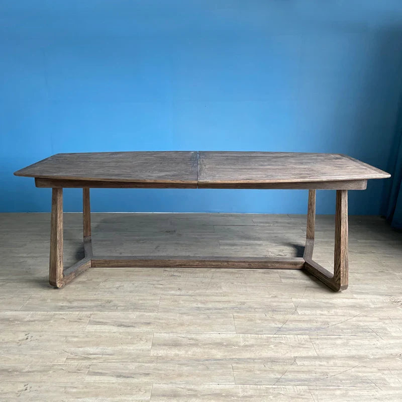 French Country Reclaimed Elm Extendable Dining Table Rustic Farmhouse Style