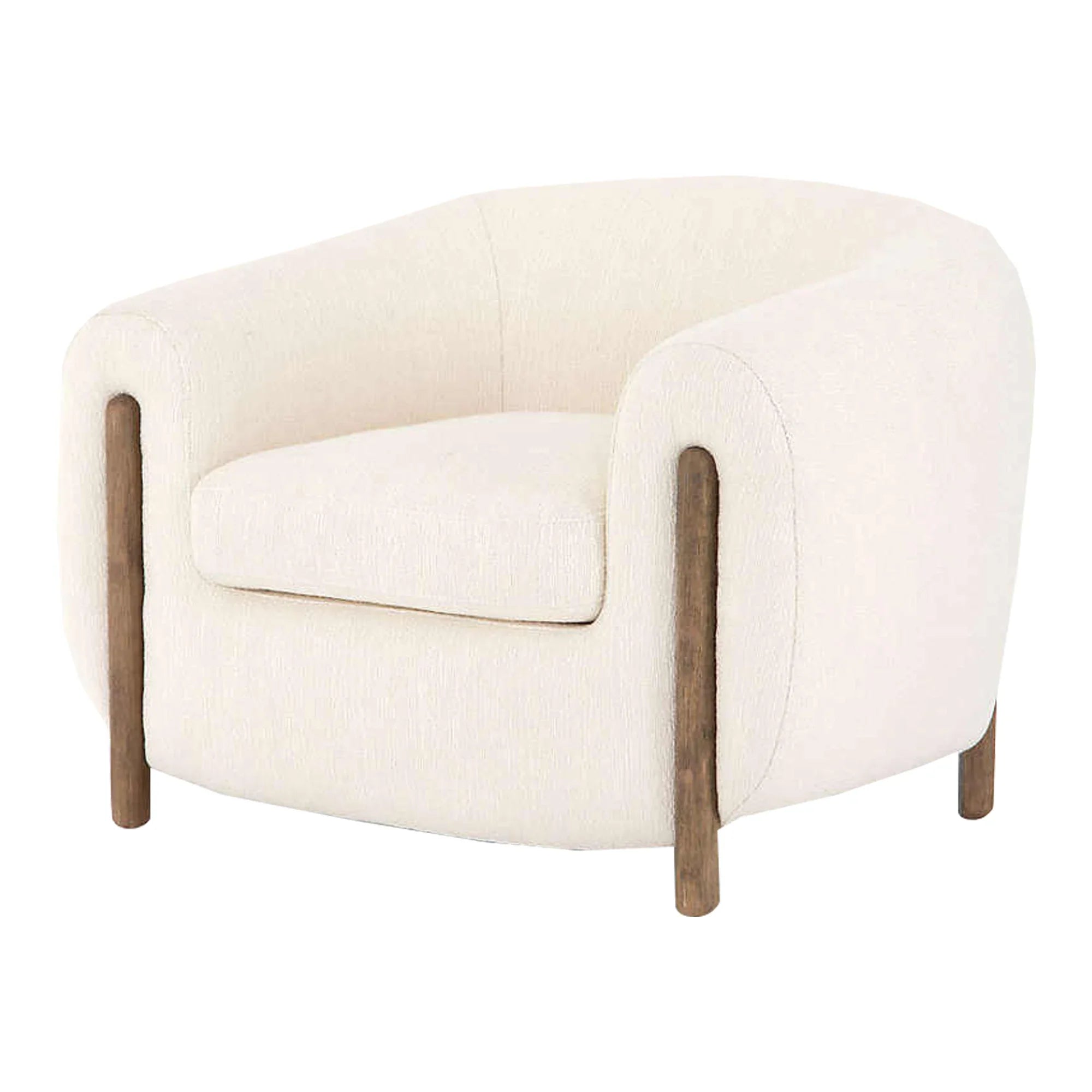 Modern Upholstered Tub Accent Chair for Indoor Living Room Seating Comfort