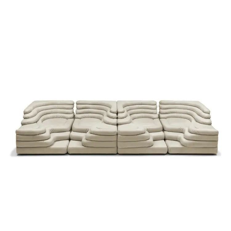 Modern Italian Leather Modular Sofa - Nordic Wood Luxury Living Couch