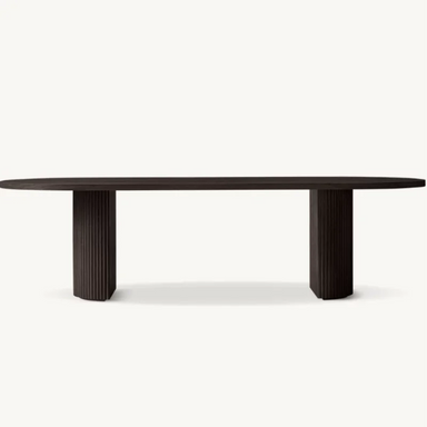 Elegant Oval Solid Wood Dining Table - Custom American Farmhouse Style Kitchen Furniture