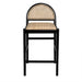 Elegant Nordic Arch Bar Stool: Woven Rattan, Solid Oak, Padded Comfort