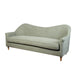 Elegant French Nordic Curved Back Sofa - Solid Oak Wood Frame, Linen Upholstery