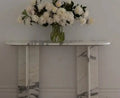 Elegant Calacatta Arabescato Polished Marble Console Table for Luxury Home Decor