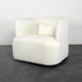 Modern Swivel Boucle Club Chair: Elegant Ivory Living Room Lounge Furniture