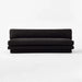 Plinth 80-inch Armless Black Boucle Sofa: Modern Solid Wood Living Room