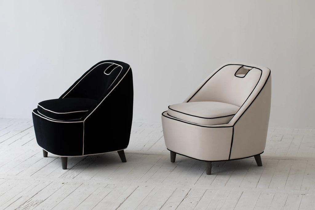 Luxury Velvet Upholstered Single Sofa Chair with Oak Feet
