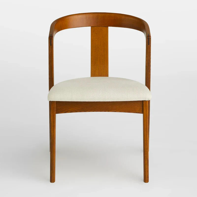 Premium Oak Wood Curved Back Dining Chair - Durable Modern Seating for Dining Rooms, Restaurants, and Cafes