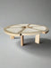 Chic Rattan & Oak Coffee Table - 6 Cane Inset Segments, Modern Living Room Centerpiece