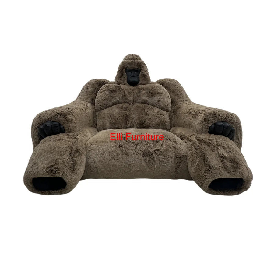 King Kong Gorilla Faux Fur Sectional Sofa Couch with Hands & Toes