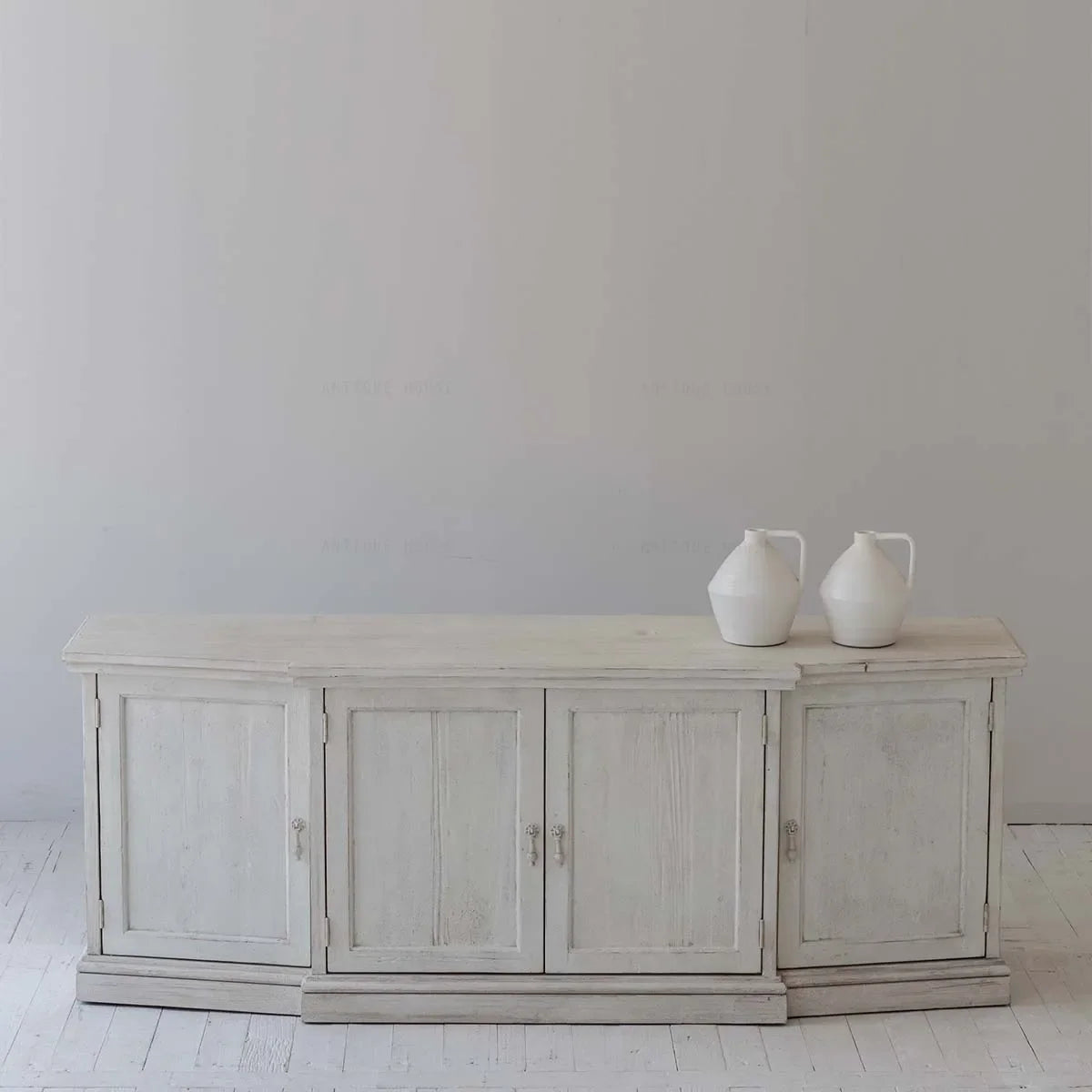Wabi-sabi Recycled Pine Sideboard Cabinet: Rustic Minimalist Living Room Storage