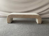 Luxurious Boucle Accent Bench: Arch Design, Wood Frame for Bedroom & Entryway