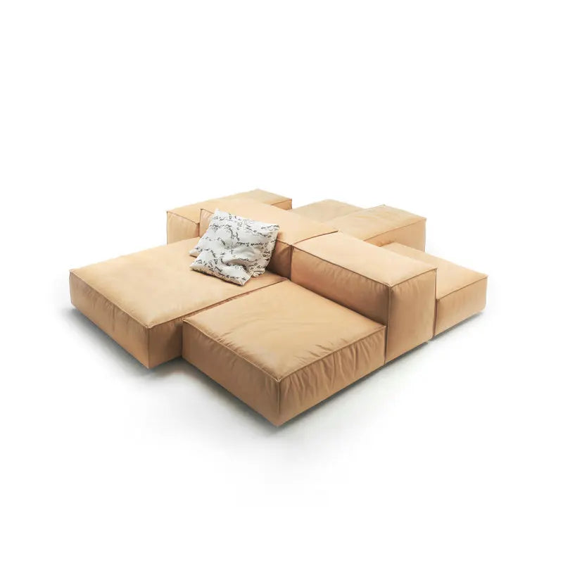 Modern Italian Luxury Leather Sectional Sleeper Sofa Bed for Living Room