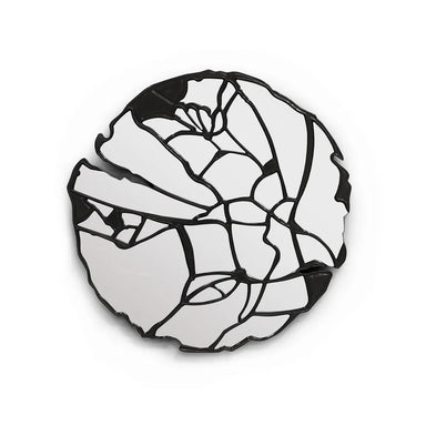 Elegant Italian Light Luxury Round Bronze Accent Decorative Wall Mirror