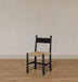 Contemporary Dark Grey Oak Dining Chair with Natural Woven Rush Seat