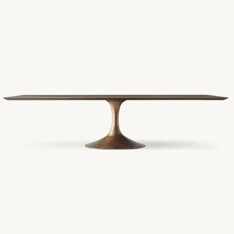 Vintage Solid Wood Metal Dining Table, Customizable for Home & Restaurant