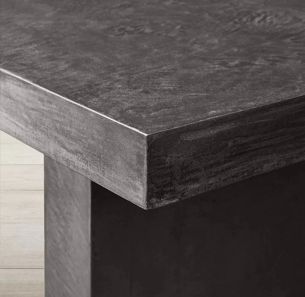Modern Black Wood Dining Table, Customizable Size, Sturdy Home Kitchen Furniture