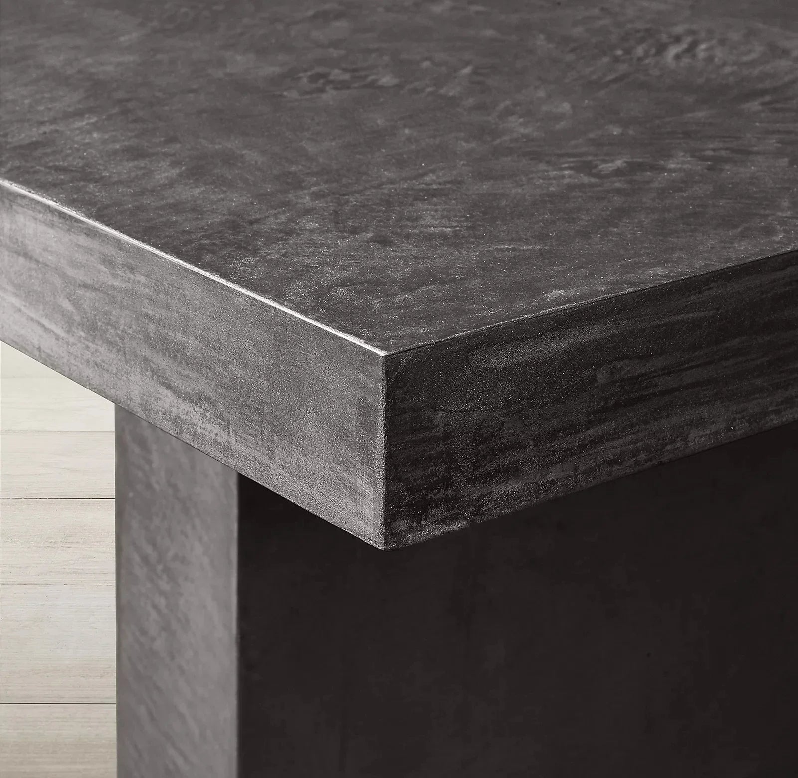 Modern Black Wood Dining Table, Customizable Size, Sturdy Home Kitchen Furniture