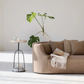 Industrial Authentic Wooden Coffee Side Table with Steel and Concrete Base