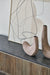 Japandi Style Wooden Console Table: Authentic Elm Plywood & Stone Sideboard