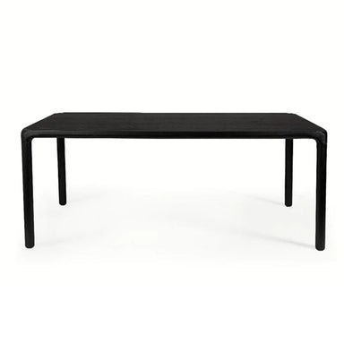 Modern Solid Oak Wood Dining Table, Custom Black Finish, Durable Home Desk