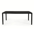 Modern Solid Oak Wood Dining Table, Custom Black Finish, Durable Home Desk