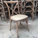 Premium Oak Wood Cross Back Chair Stackable Dining Event Rental Furniture