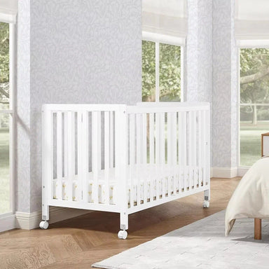 Portable Folding Wood Crib: Secure, Space-Saving, Easy-Fold Nursery Bed for Travel