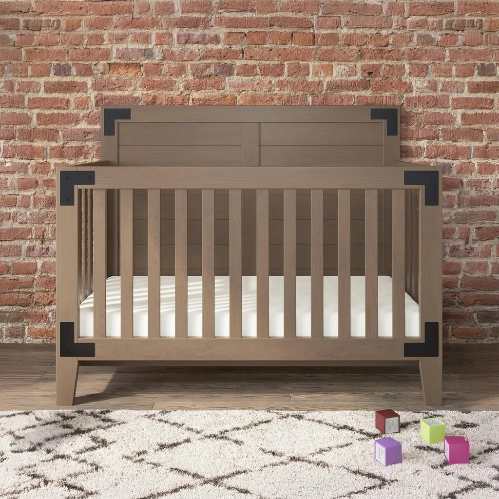 4-in-1 Convertible Baby Crib, Non-Toxic Finish, Adjustable Mattress, Day Bed