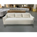 Luxurious White Linen 3-Seat Sofa Couch - Modern Solid Wood Living Room Furniture
