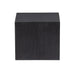 Modern Black Oak Fluted Barrel Square Side Table for Living Room