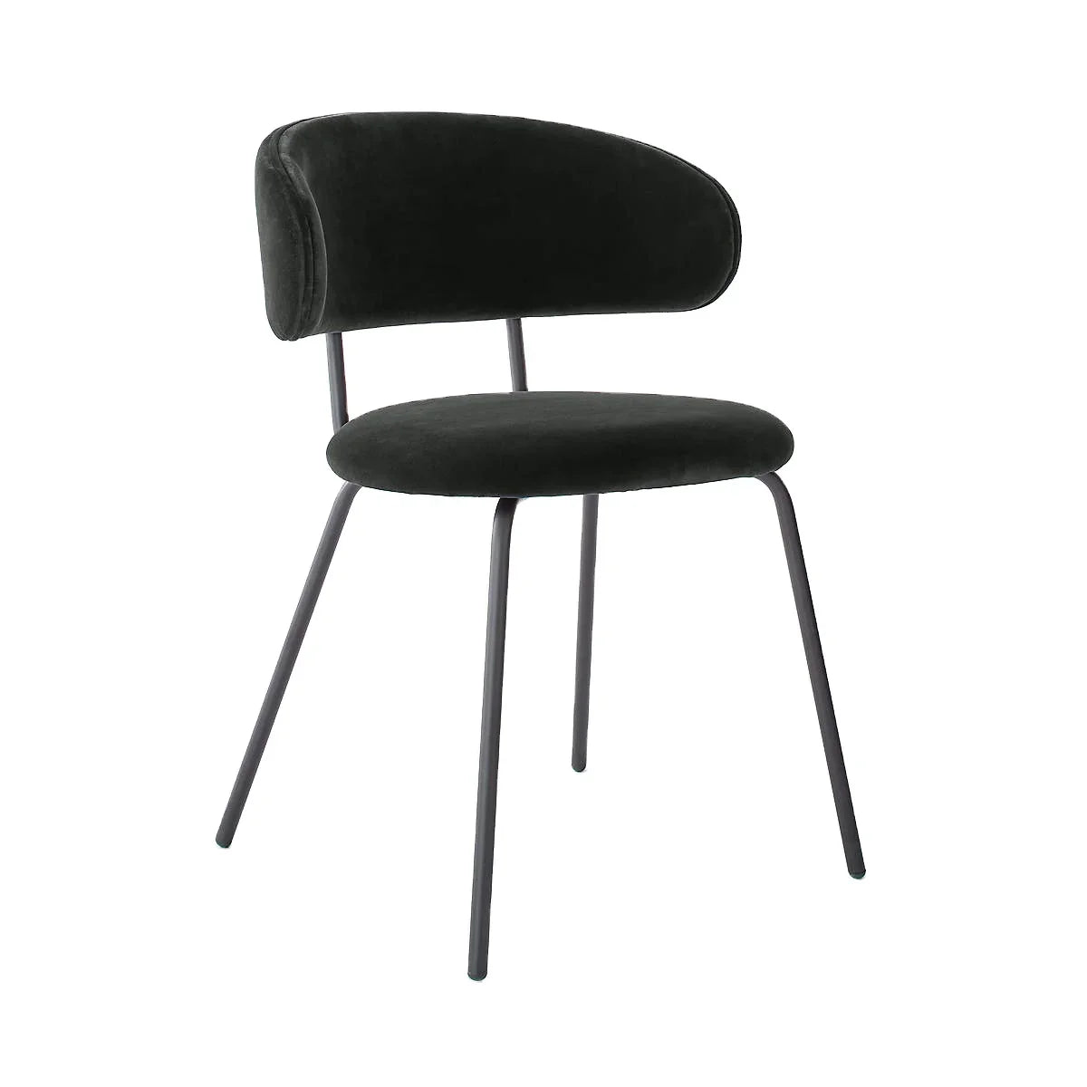 Elegant Italian Style Velvet Dining Chair with Metal Frame, Modern Home Furniture