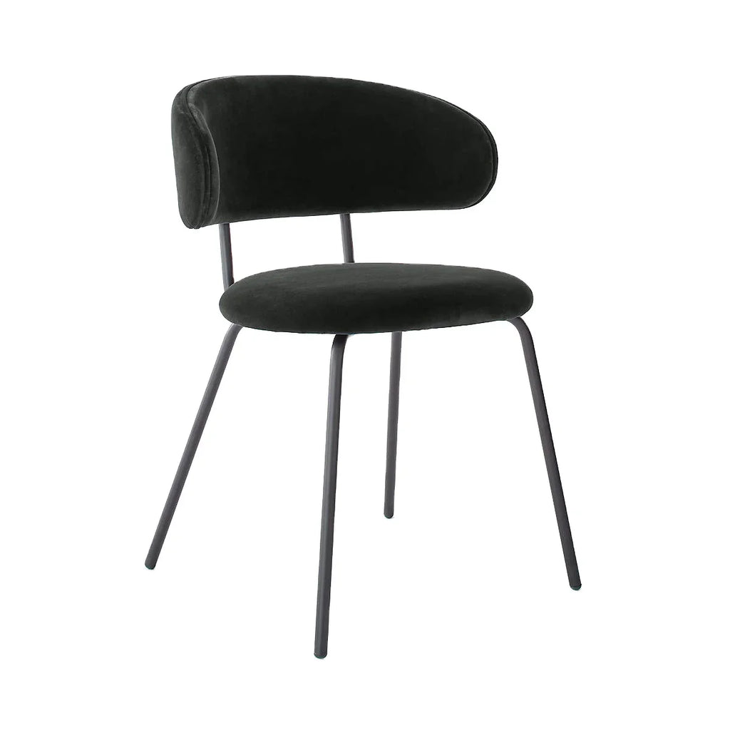 Elegant Italian Style Velvet Dining Chair with Metal Frame, Modern Home Furniture