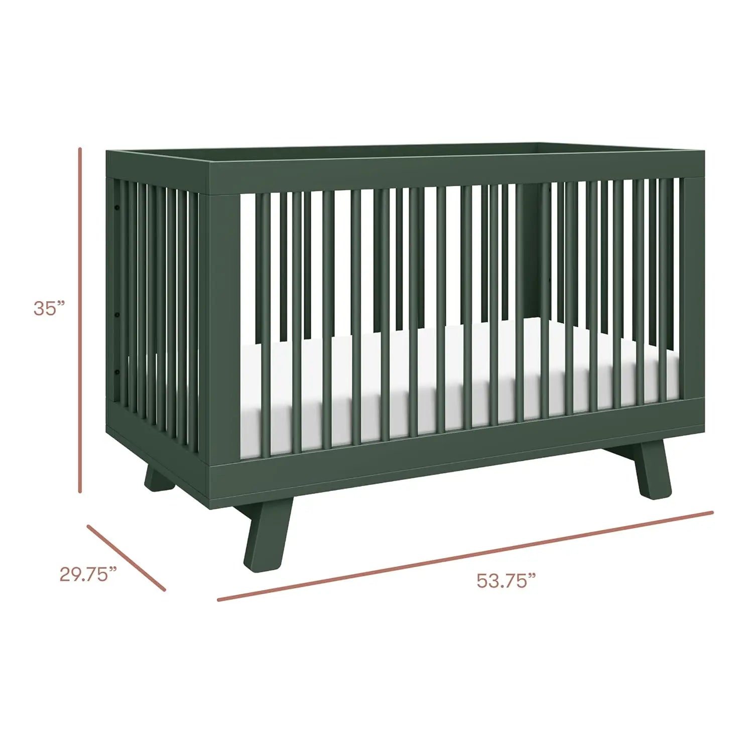 3-in-1 Convertible Baby Crib with 4 Adjustable Mattress Heights for Toddlers