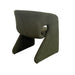 Modern Green Wool Dining Chair with Metal Legs, Gentle Slope Back Design