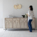 Elegant Japandi French Louis Recycled Pine Sideboard Cabinet for Living Room