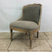 Elegant French Vintage Linen Upholstered Carved Solid Oak Dining Chair